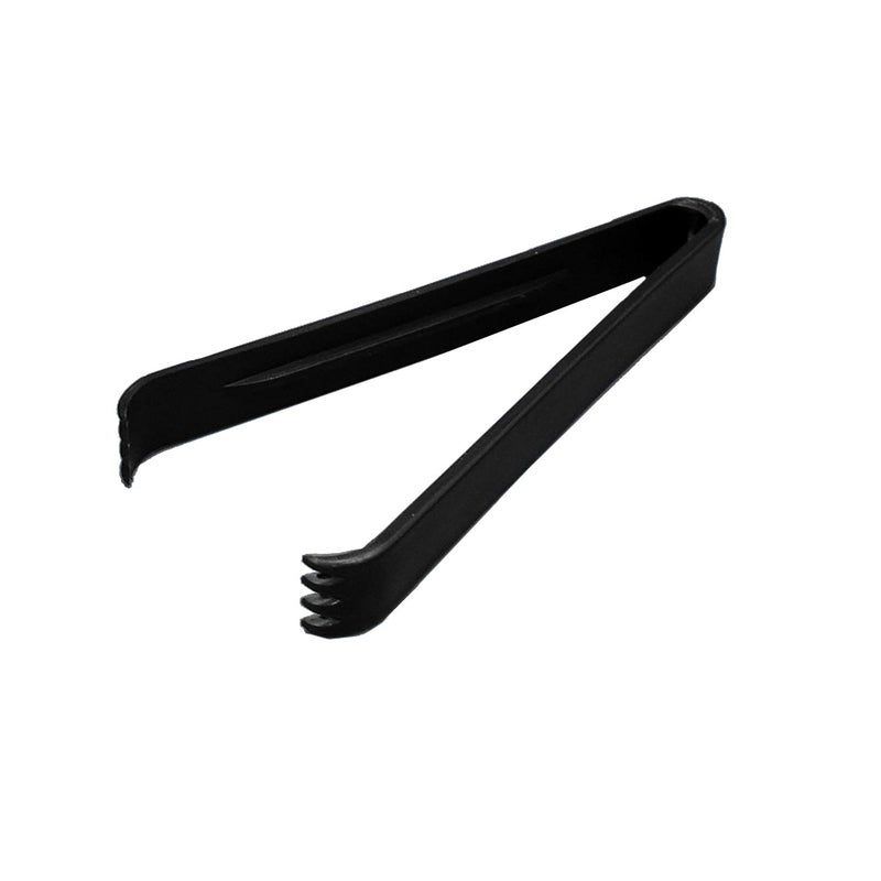 Party Essentials 6.5" Plastic Serving Tongs, 8-Count, Black - Image 1